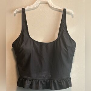 No Label Black Cropped Padded Bathing Suit Top …Top size XL